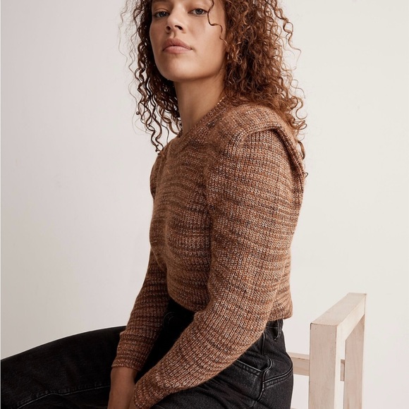 Madewell Space-Dyed Prentiss Pullover Sweater / SMALL / SPACEDYE AUTUMN - Picture 4 of 7